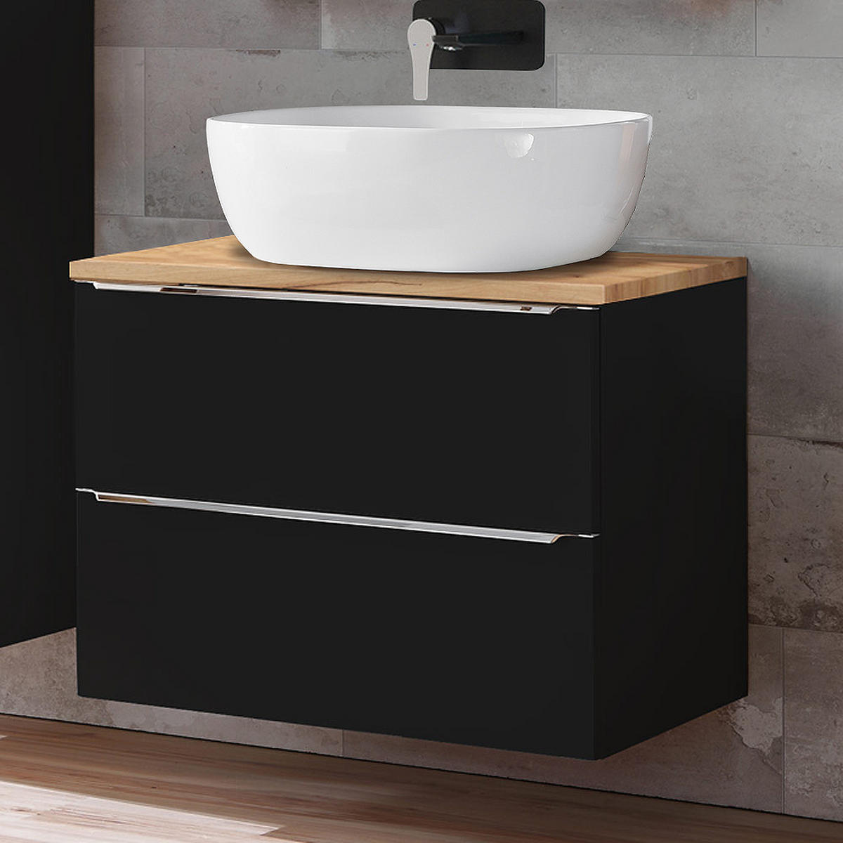 WASCHTISCH Toskana-56 - Anthrazit, Holzwerkstoff (61/74/46cm) - Lomado