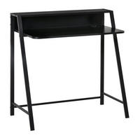 SCHREIBTISCH mit Ablage 84 x 45 x 85 cm MDF Schwarz - Schwarz, Holz (84/45/85cm) - Meubliv