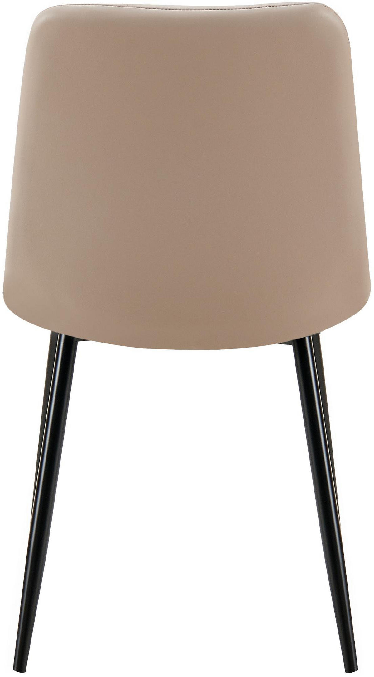 STUHL Lederlook Taupe - Taupe/Schwarz, Textil/Metall (45/84/55cm) - CLP