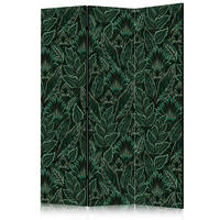 PARAVENT Beidseitig Bedruckter 3-tlg 135x172 cm Gr ne Bl tter - Grün, Holz/Textil (135/172/3cm) - Muralo