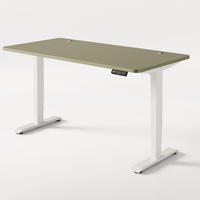 SCHREIBTISCH Elektrisch Höhenverstellbarer HomePro 160x80cm Weiß/Grün mit Memory-Funktion, Anti-Kollisions Technologie - Weiß/Grün, Holzwerkstoff (80/160/62cm) - Desktronic