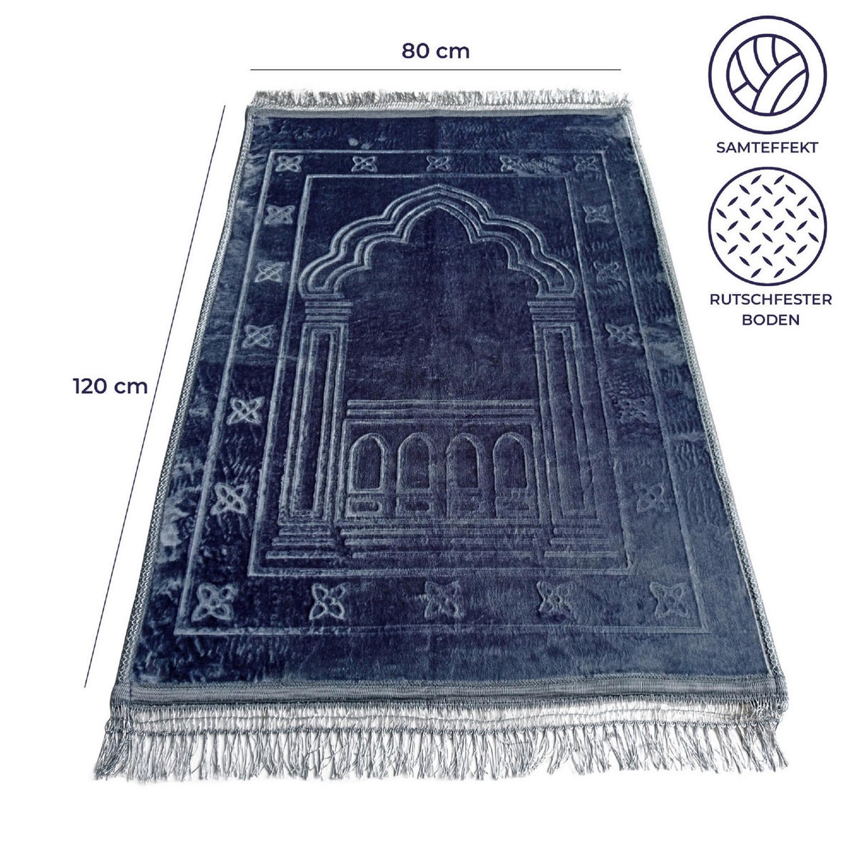 ORIENTTEPPICH Gebetsteppich Islam Seccade (Grau) - Grau, Textil (80/120cm) - Gowoll