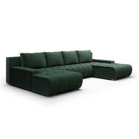 PANORAMASOFA Jonas 5 Sitzplätze Tannengrün - Grün, Holz (350/85/185cm) - Petits-meubles