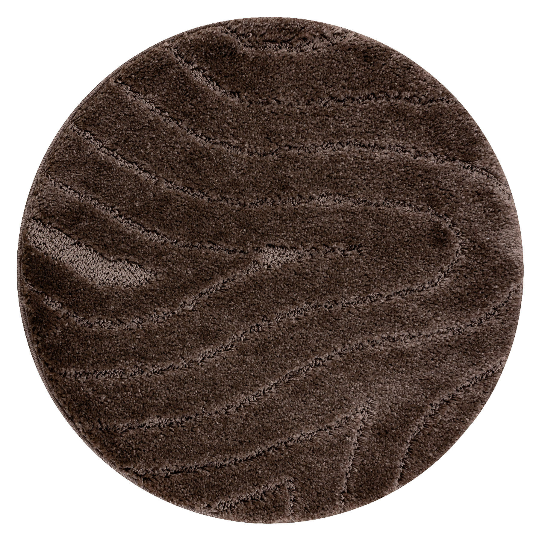COVOR baie SUPREME cerc WAVES, valuri, anti-alunecare, moale - maro 100 cm