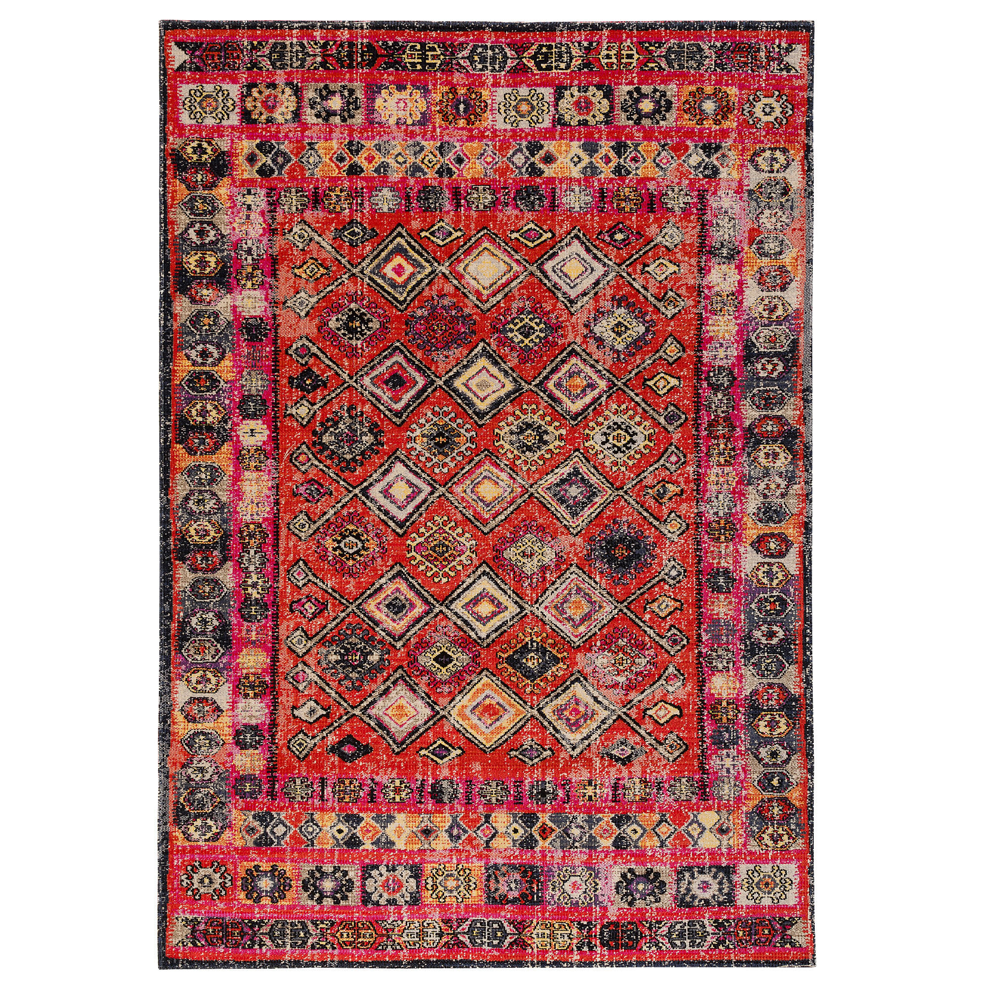 KURZFLOR DESIGNER TEPPICH MODERN VINTAGE ORIENT MUSTER - Anthrazit, Textil (120/170cm) - Pergamon