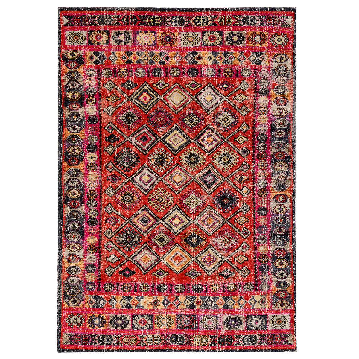 KURZFLOR DESIGNER TEPPICH MODERN VINTAGE ORIENT MUSTER - Anthrazit, Textil (80/150cm) - Pergamon