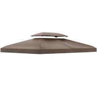 PAVILLONDACH, Polyester, Kaffee - Braun, Kunststoff (300/20/400cm) - Outsunny