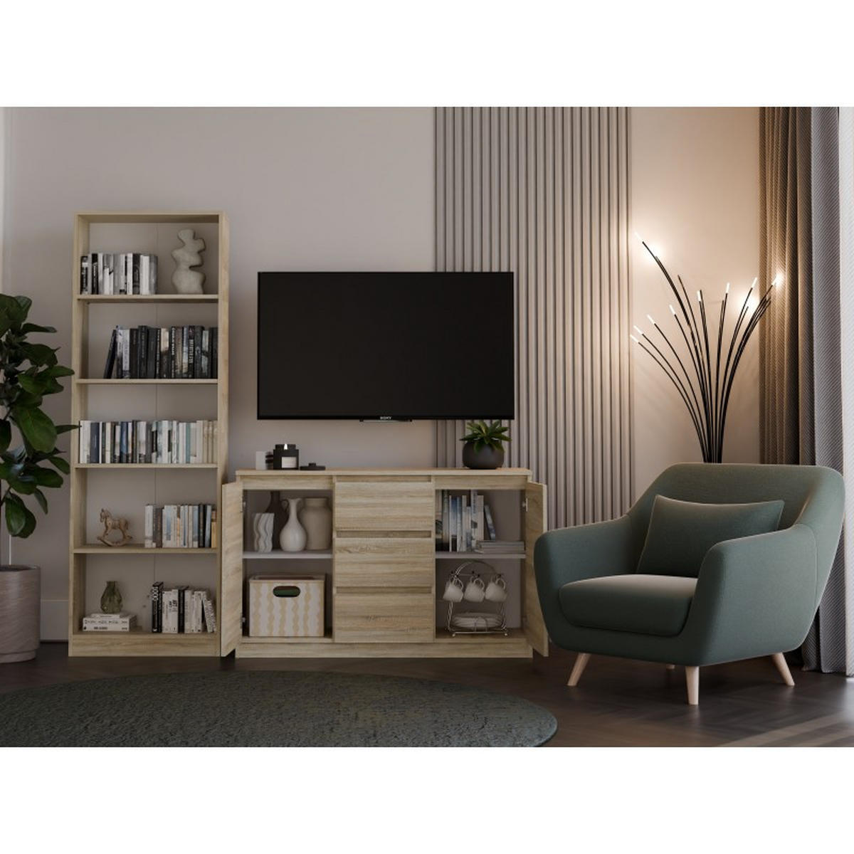 KOMMODE Sonoma Eiche 120/75/40 - Sonoma Eiche, Holzwerkstoff (120/75/40cm) - RAUMHIRSCH FURNITURE