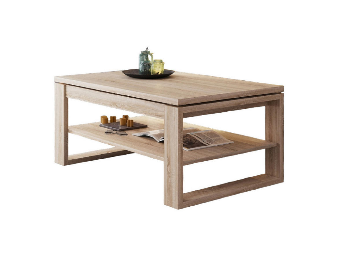 COUCHTISCH rechteckig Sonoma Eiche aufklappbar 110/65/50 cm - Sonoma Eiche, Holzwerkstoff (65/110/50cm) - designimpex