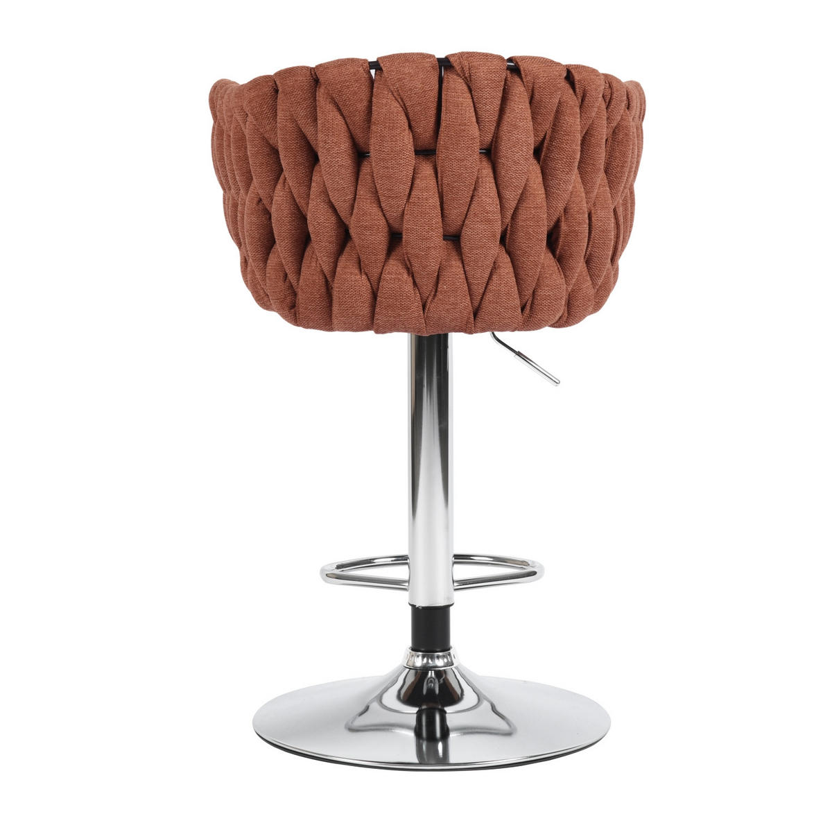 BARHOCKER 2er-Set, Stoff, höhenverstellbar 87-108cm, orange - Chromfarben/Orange, Metall (53/108/50cm) - Urban Meuble