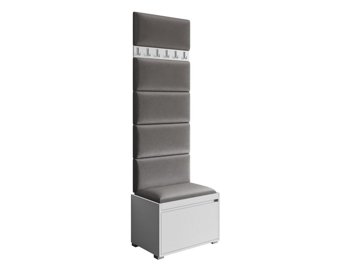 GARDEROBEN-SET Grawis 60 IV - Silberfarben/Grau, Holzwerkstoff/Kunststoff (64.5/45/34cm) - MIRJAN24