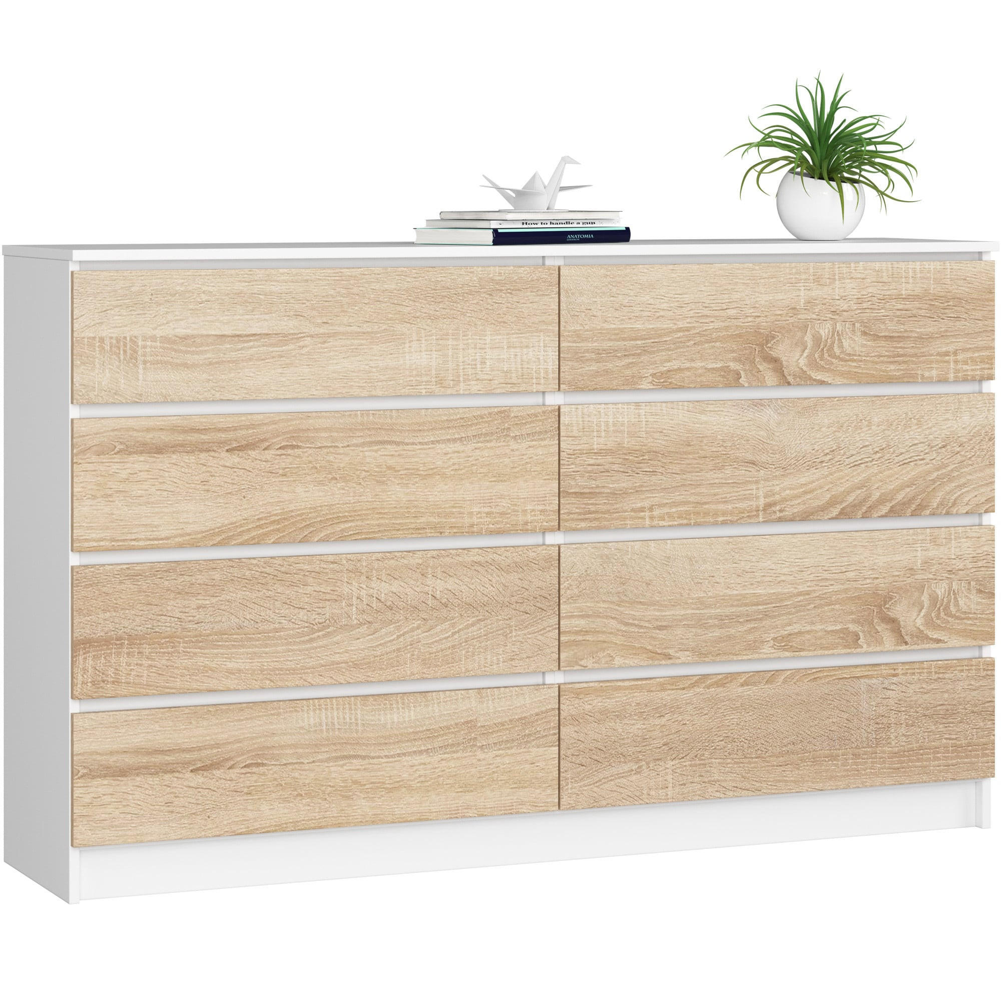RAUMHIRSCH FURNITURE KOMODA bílá, dub Sonoma 99/160/40