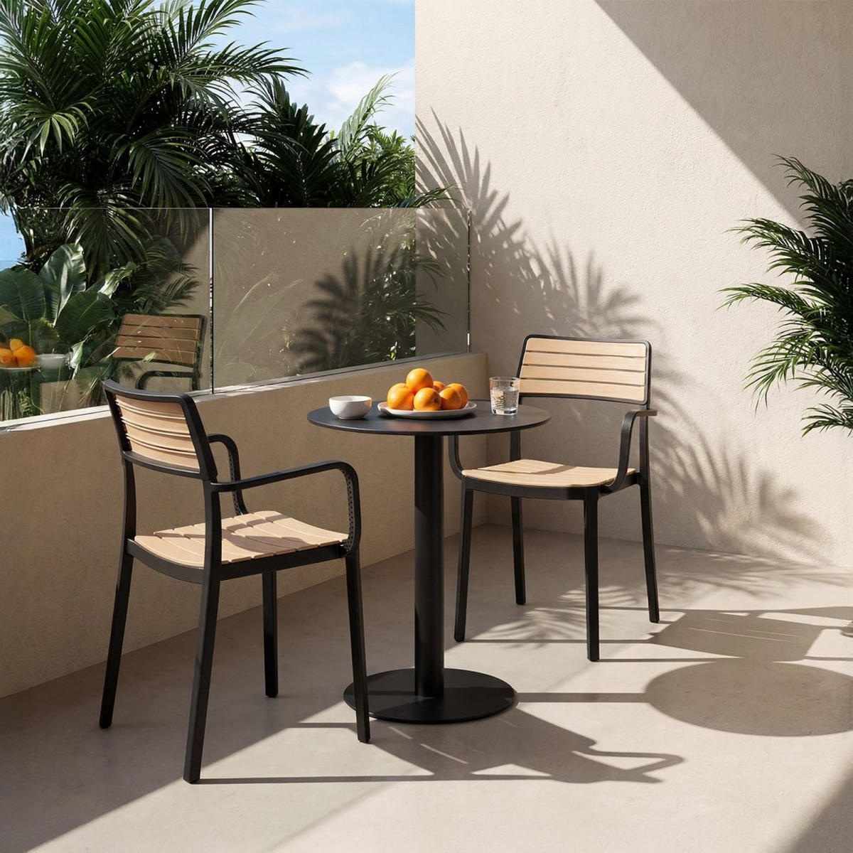 GARTENSTUHL Hilda Zweifarbig 54 cm x 80 cm 4er-Set - Multicolor, Kunststoff (54/80/54cm) - Klast Home