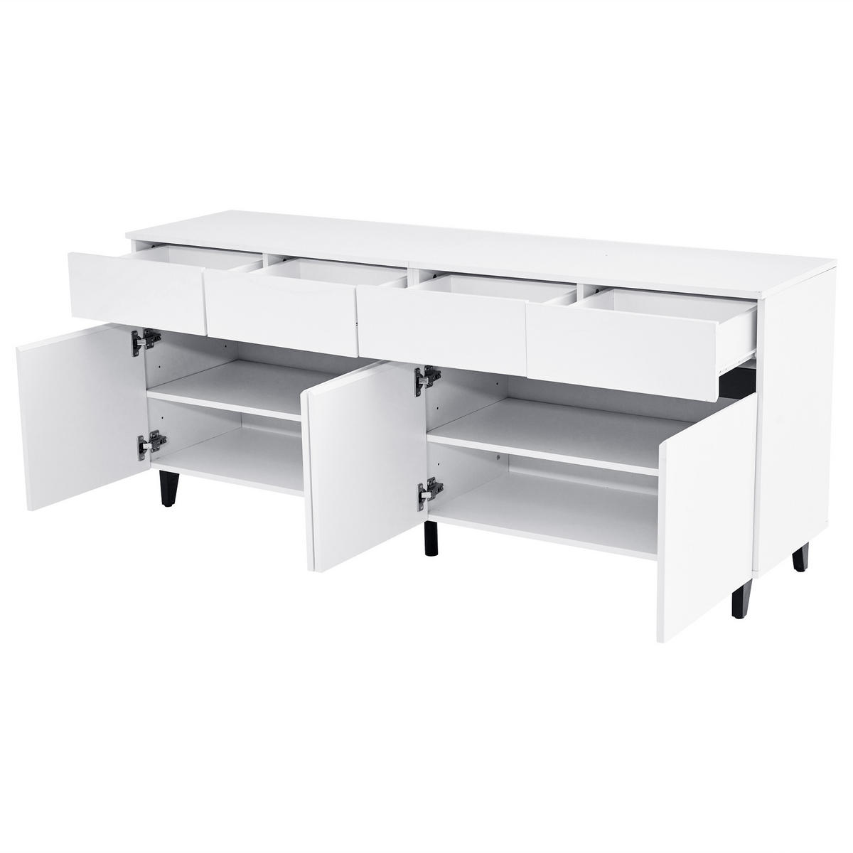 SIDEBOARD Weiß 160/40/68 cm - Weiß, Holzwerkstoff (160/68/40cm) - PANGIVO