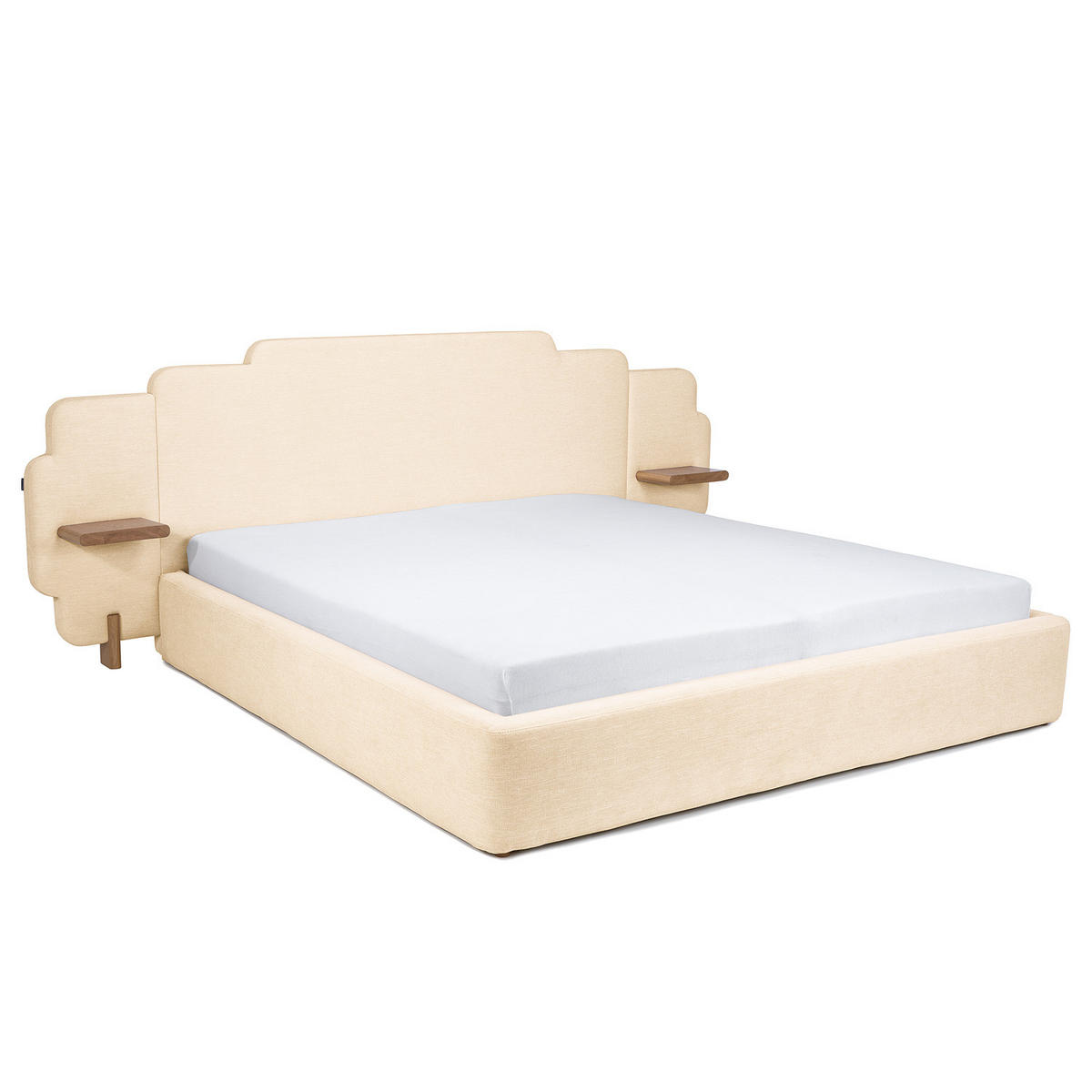 POLSTERBETT - Chenille - Creme, Textil (160/200cm) - home24