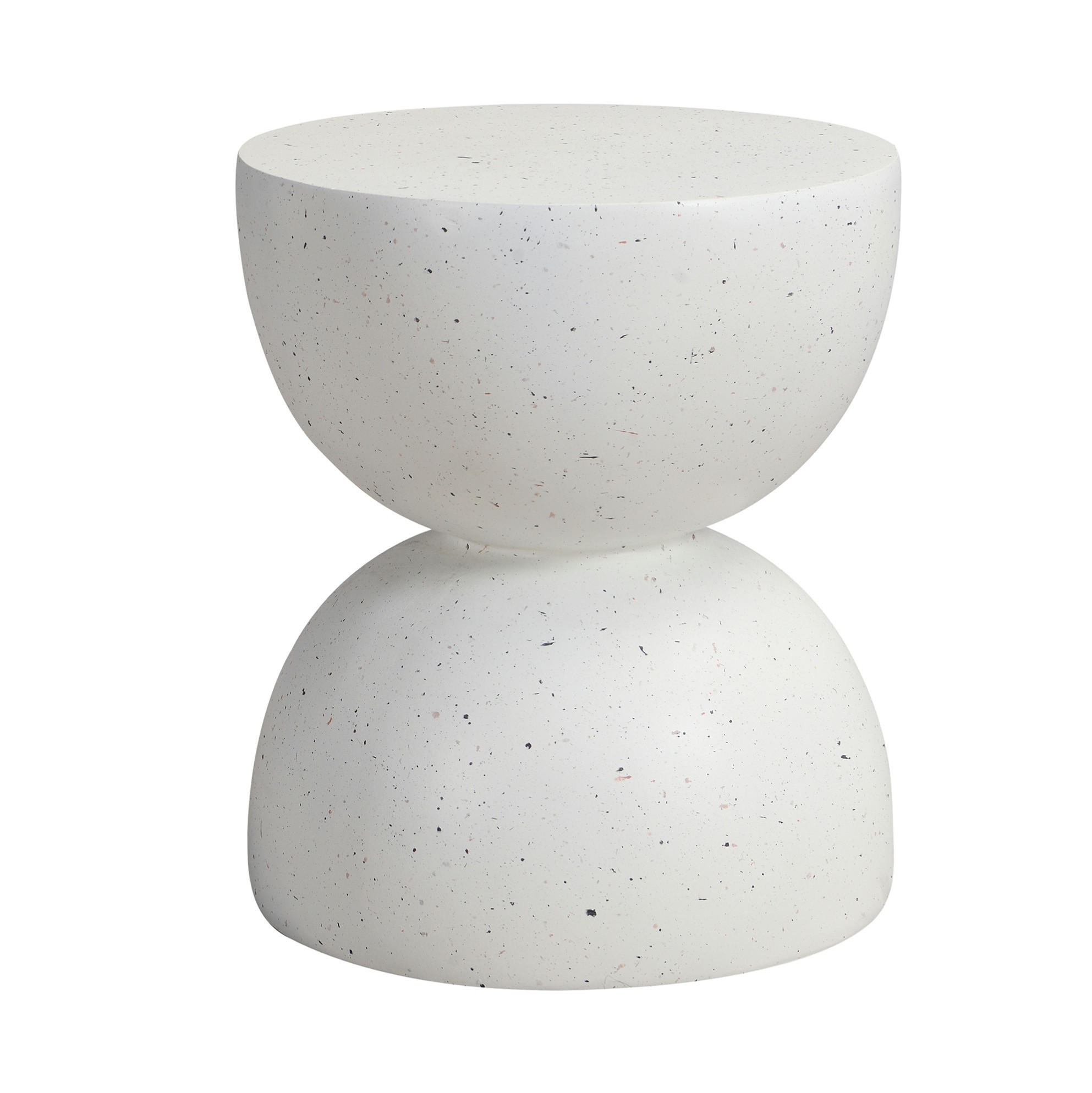 BEISTELLTISCH aus Magnesiumoxid 30x30x48 cm Weiß wasserfest, UV-beständig und montagefrei - Weiß, Metall (39.5/39.5/45.5cm) - Modfu
