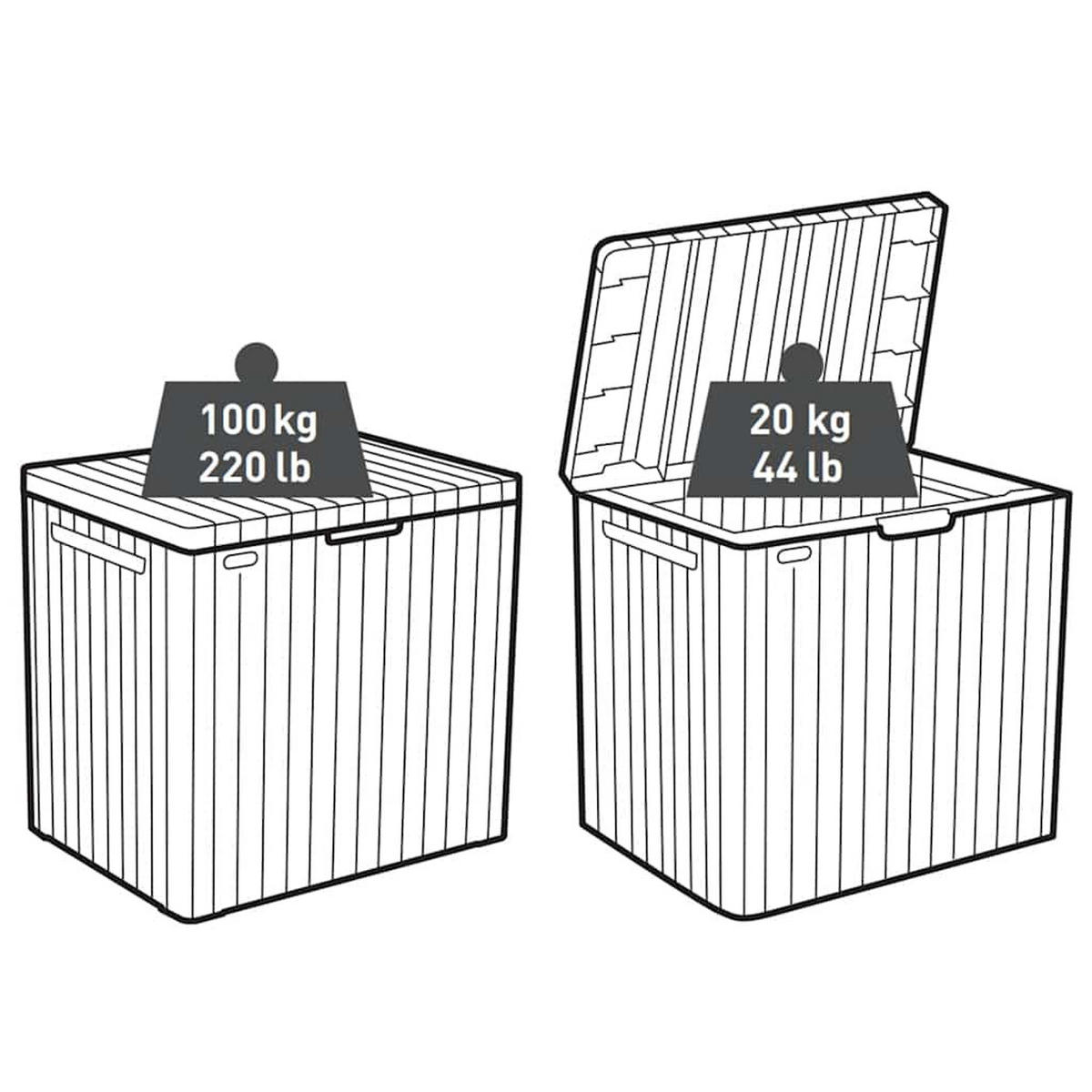 GARTENBOX, Multifunktional, 57,8/44/55 cm, aus Kunststoff PP, Anthrazit - Anthrazit, Kunststoff (44/55/57.8cm) - Keter