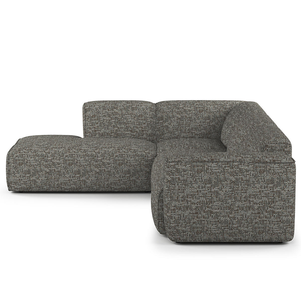3-SITZER ECKSOFA mit Recamiere - Schwarz/Grau, Kunststoff/Textil (295/231cm) - home24