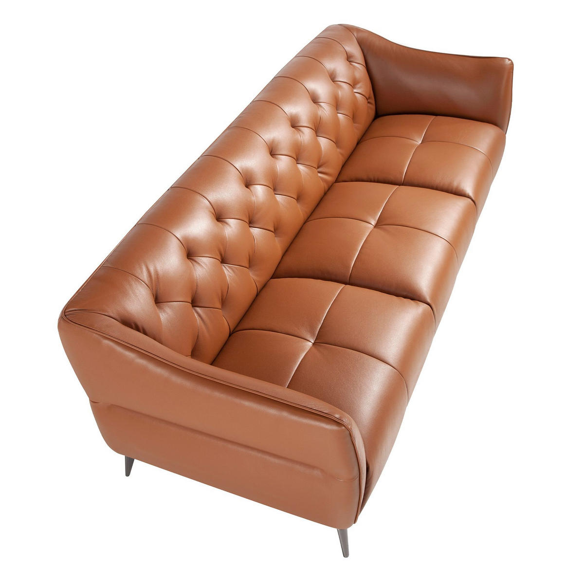 CHESTERFIELD-SOFA Chester 3-Sitzer Sofa aus braunem Leder 240/95/77 cm - Dunkelgrau/Braun, Leder (240/77/95cm) - ANGEL CERDA