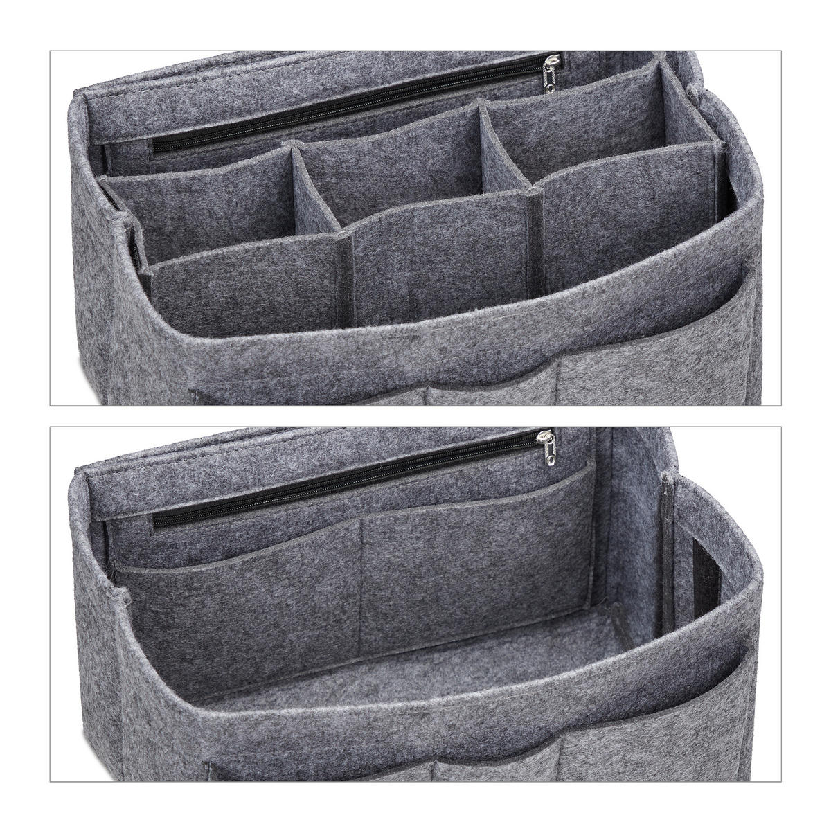 TASCHENORGANIZER - Grau, Textil (27/16/16cm) - Relaxdays