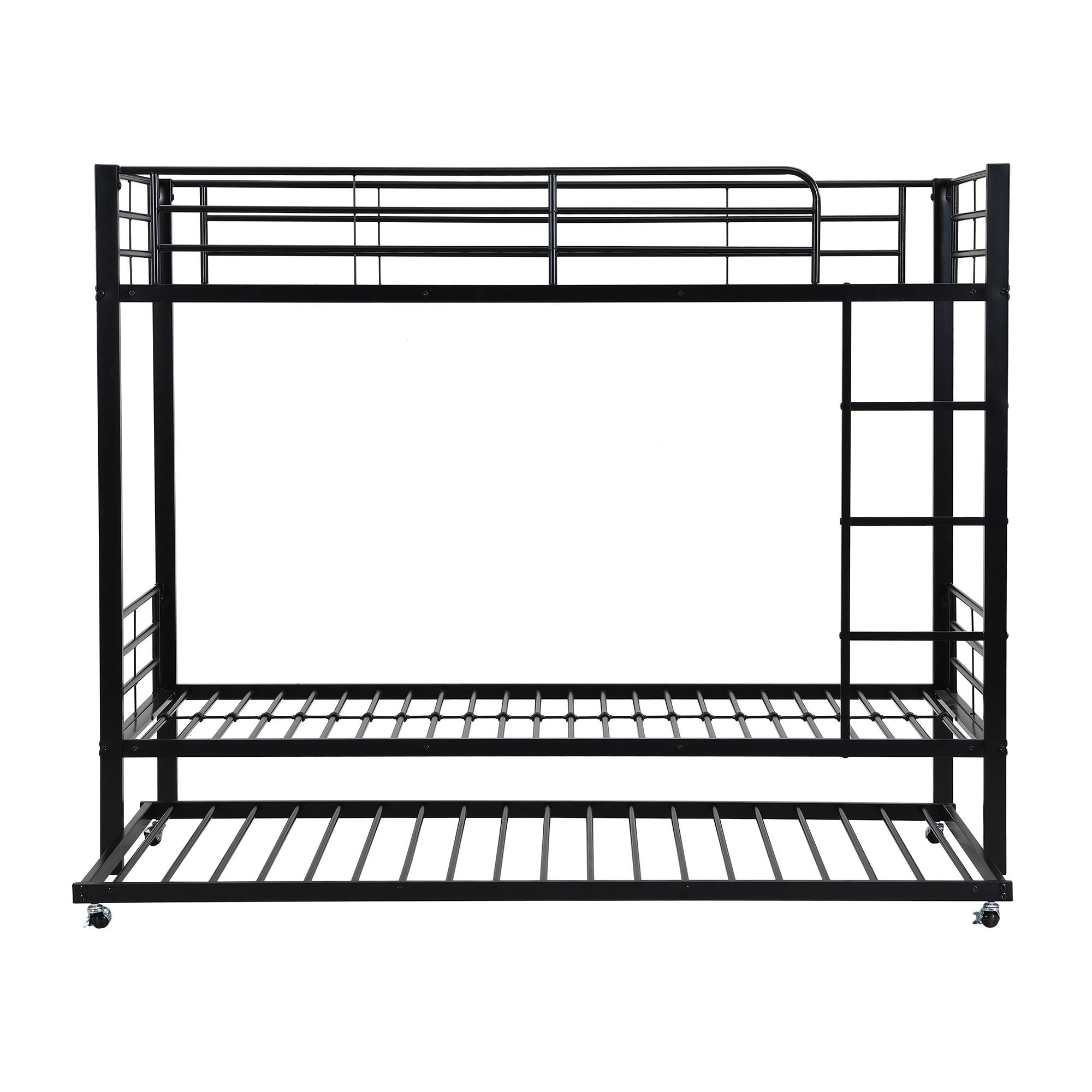 ETAGENBETT 90/200 cm Schwarz mit Ausziehbett 90/190 cm, Metall - Schwarz, Metall (90/200cm) - Oxeza