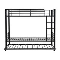 ETAGENBETT 90/200 cm Schwarz mit Ausziehbett 90/190 cm, Metall - Schwarz, Metall (90/200cm) - Oxeza