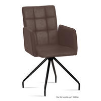 ARMLEHNSTUHL (8er-Set) Devina 52x91x60 Schwarz/Braun - Schwarz/Braun, Kunststoff (60/91/52cm) - 58aufmkessel