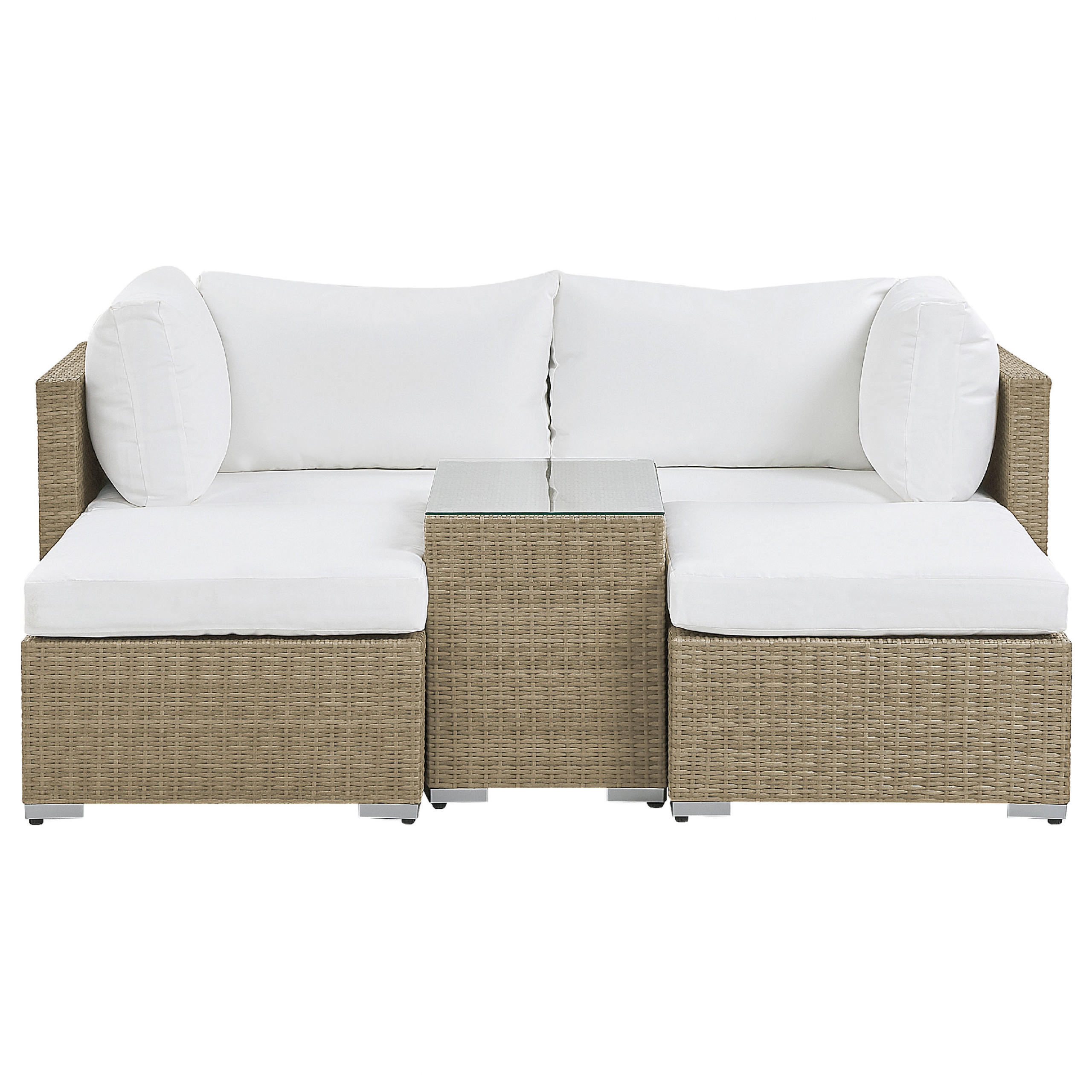 LOUNGE-SET 2-sitzer Rattan Hellbraun Noto - Braun, Kunststoff - Beliani
