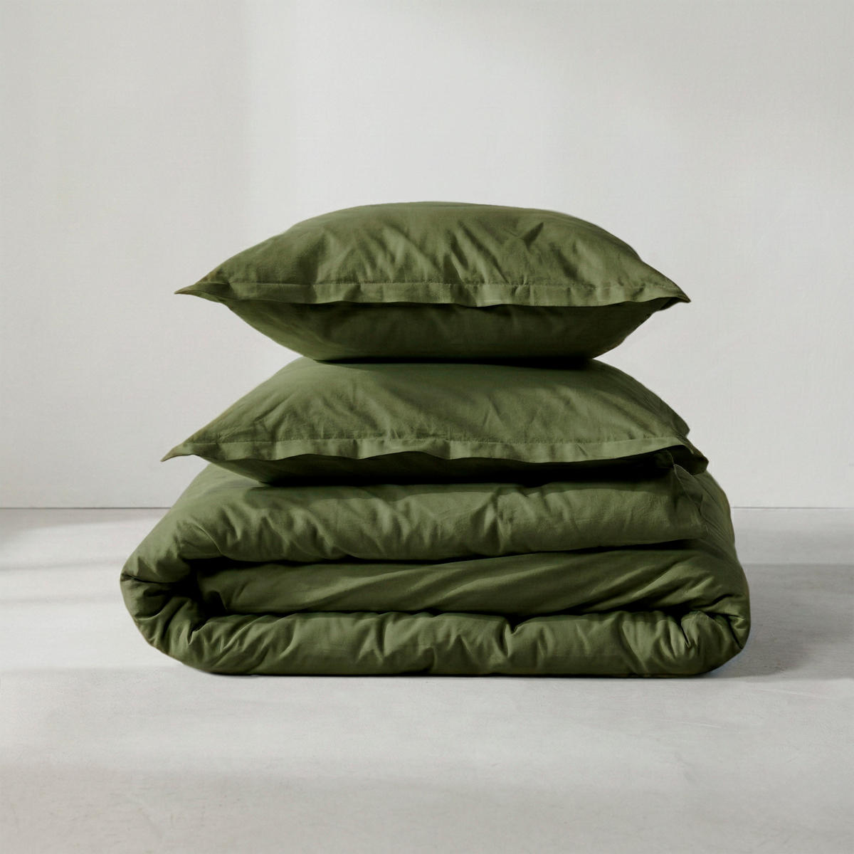 BETTBEZUG basic 220x220 cm (komfortgrösse) olivgrün - Olivgrün, Textil (220/220cm) - Happy Friday