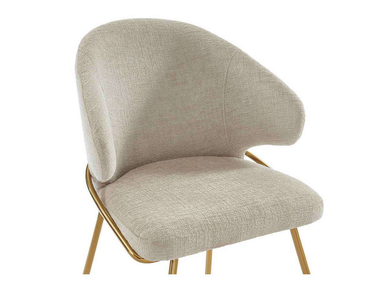 STUHL 2er-Set - Stoff & goldfarbenes Metall - Beige - LUXIVA - Beige, Textil (60/85/62cm) - Pascal Morabito