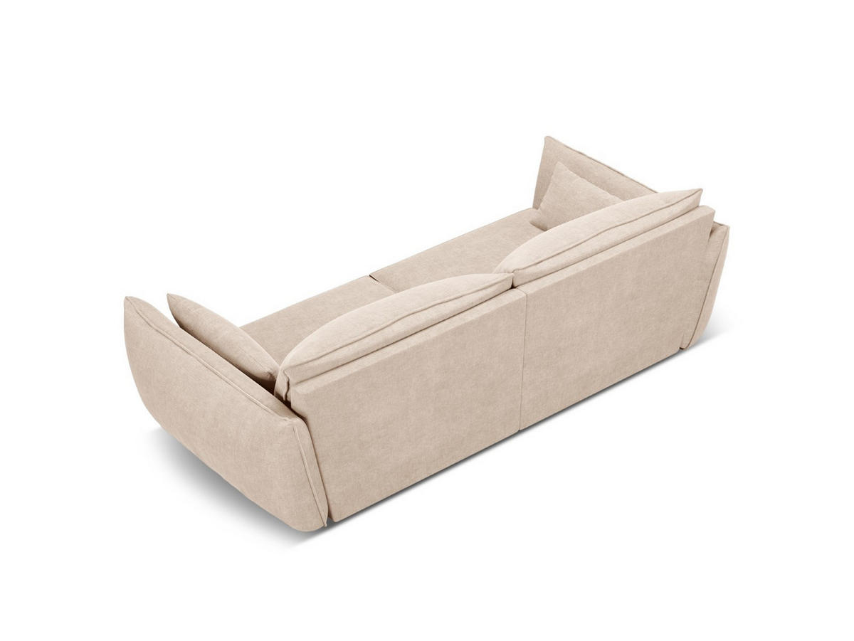 SOFA Kaelle aus Chenille-Stoff beige 3 Sitzplätze - Beige, Textil (100/85/208cm) - Micadoni