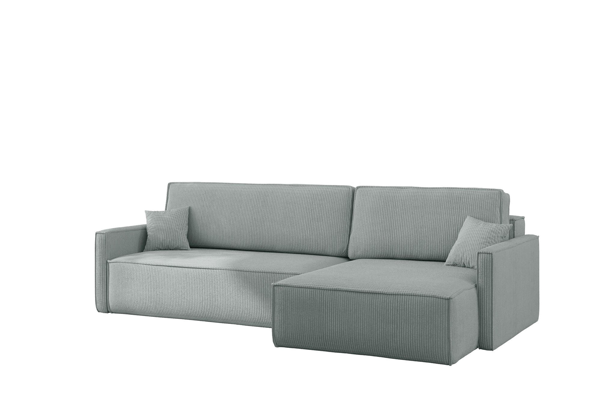 ECKSOFA Louis Scala - Salbeigrün, Holzwerkstoff/Textil (250/142cm) - Fun Möbel