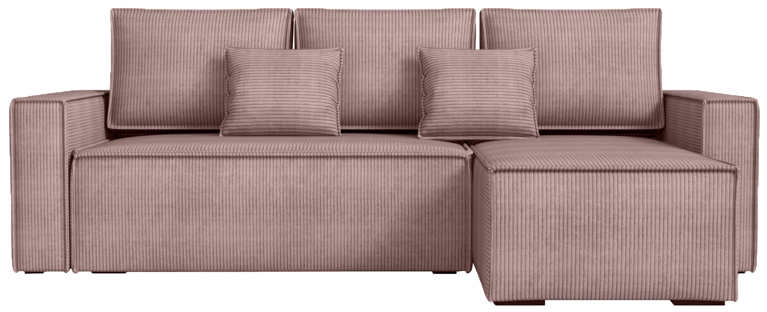 ECKSOFA Dexter mit Schlaffunktion Puderrosa Cord - Rosa, Textil (238/141cm) - Bromarkt