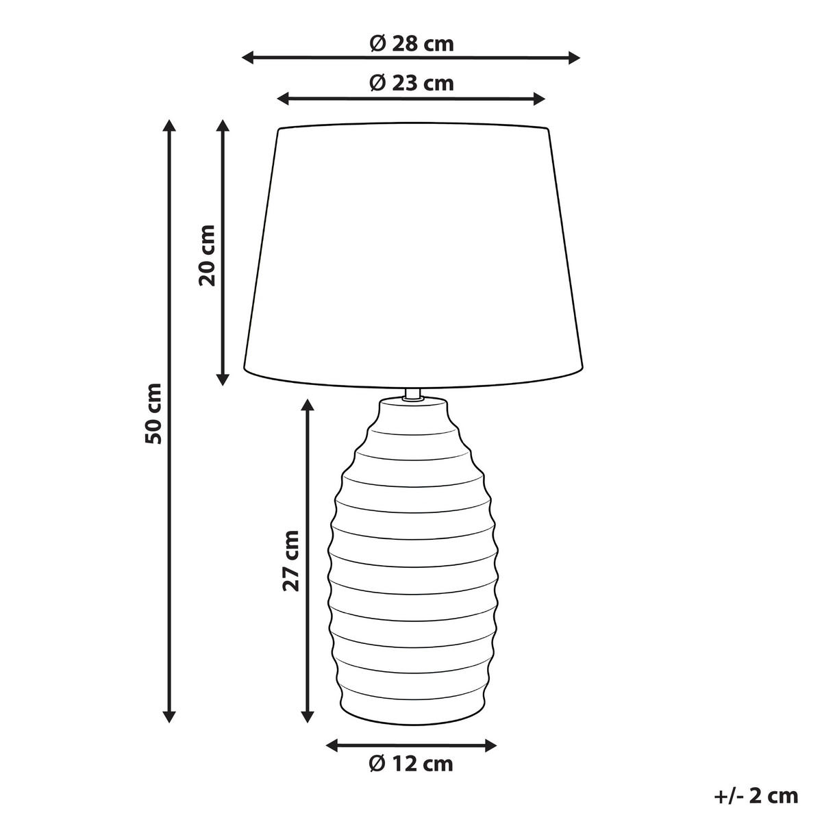 TISCHLAMPE Weiß Billy - Creme, Keramik (28/28/50cm) - Beliani