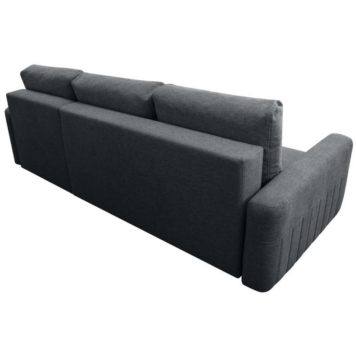 ECKSCHLAFSOFA Vega mit Universelle Ottomane Dunkelgrau - Dunkelgrau, Textil (225/150cm) - Beautysofa
