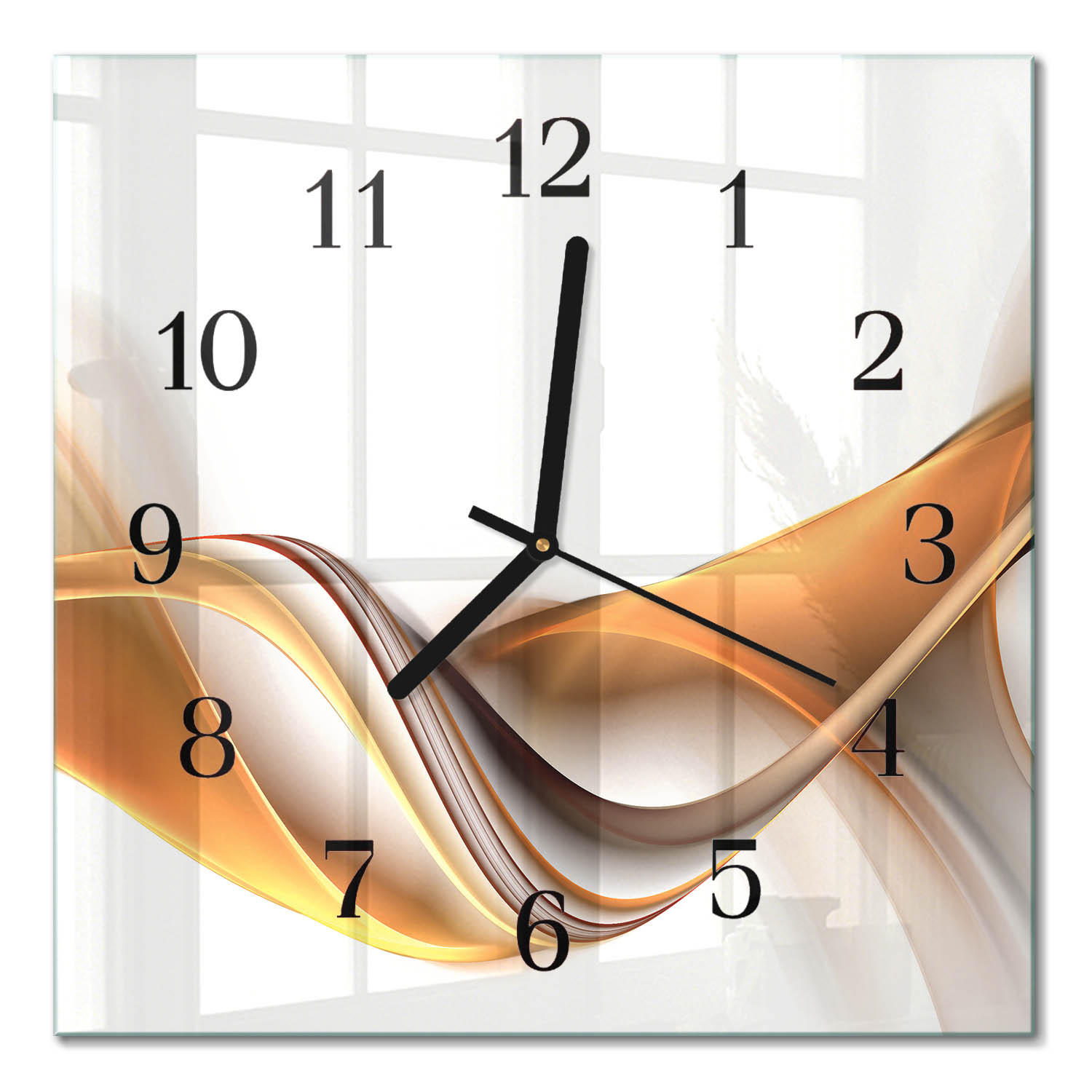 WANDUHR 30x30 cm - Abstraktion - Orange, Glas (30/30/0.4cm) - TULUP