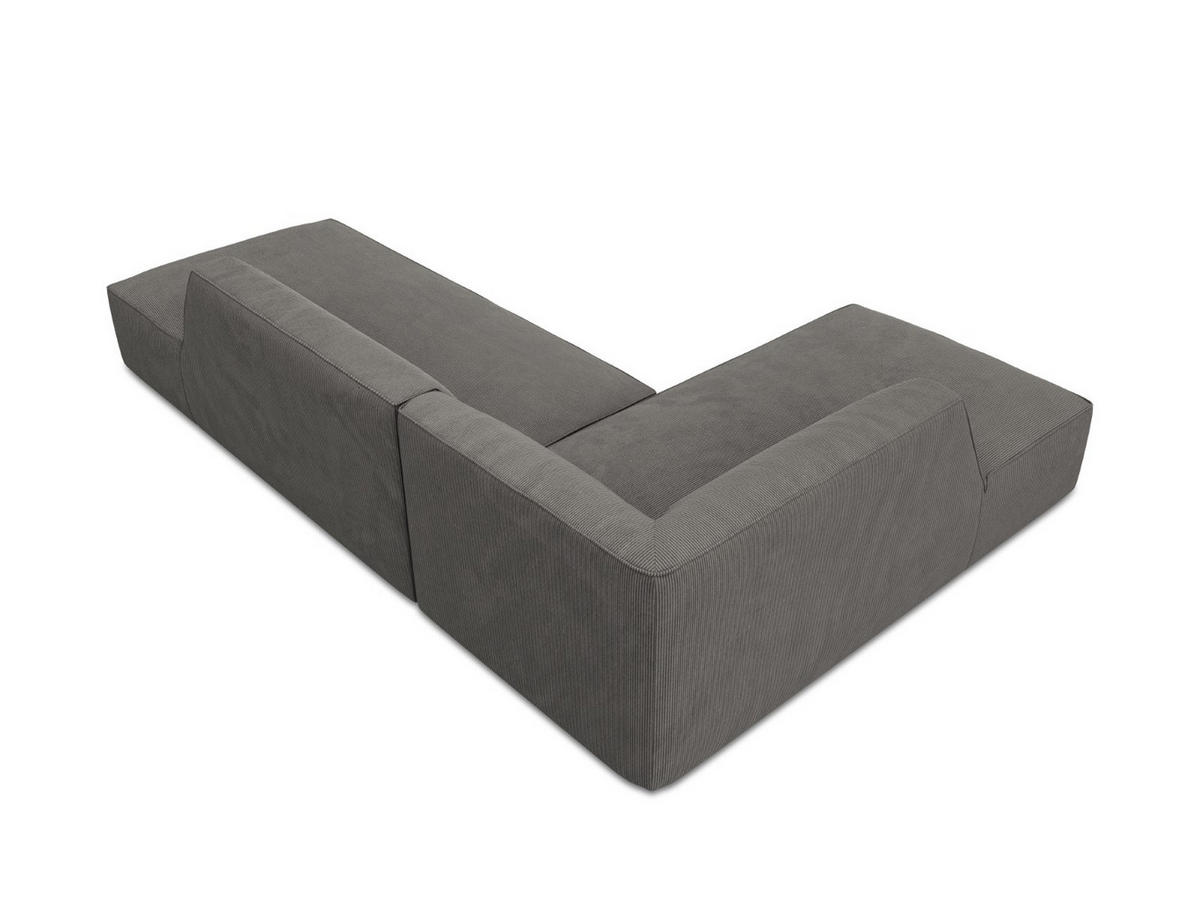 ECKSOFA links Ruby aus Cord dunkelgrau 4 Sitzplätze - Dunkelgrau, Textil (180/273cm) - Micadoni