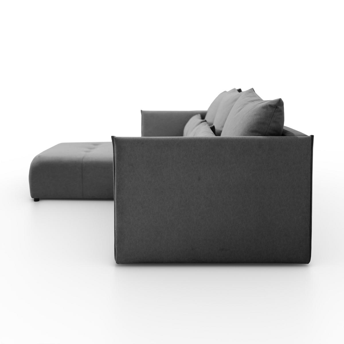 ECKSOFA L-Form Hannover stoff Castel Grau Links - Grau, Holz (188/246cm) - Kaiser Möbel