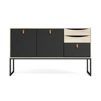 SIDEBOARD Sady Schwarz 147/40/87 cm - Schwarz, Holzwerkstoff (147/87/40cm) - ebuy24