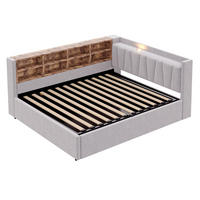 STAURRAUMBETT 140/200 cm DE-02067, in Hellgrau, mit Sofafunktion, USB-C und Hydraulik - Hellgrau, Metall (140/200cm) - ComfortXL
