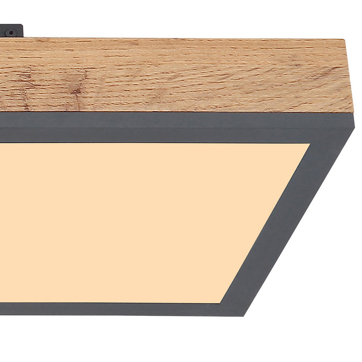 LED DECKENLEUCHTE Holzoptik Braun - Braun, Metall (80/20/6.5cm) - Globo Lighting