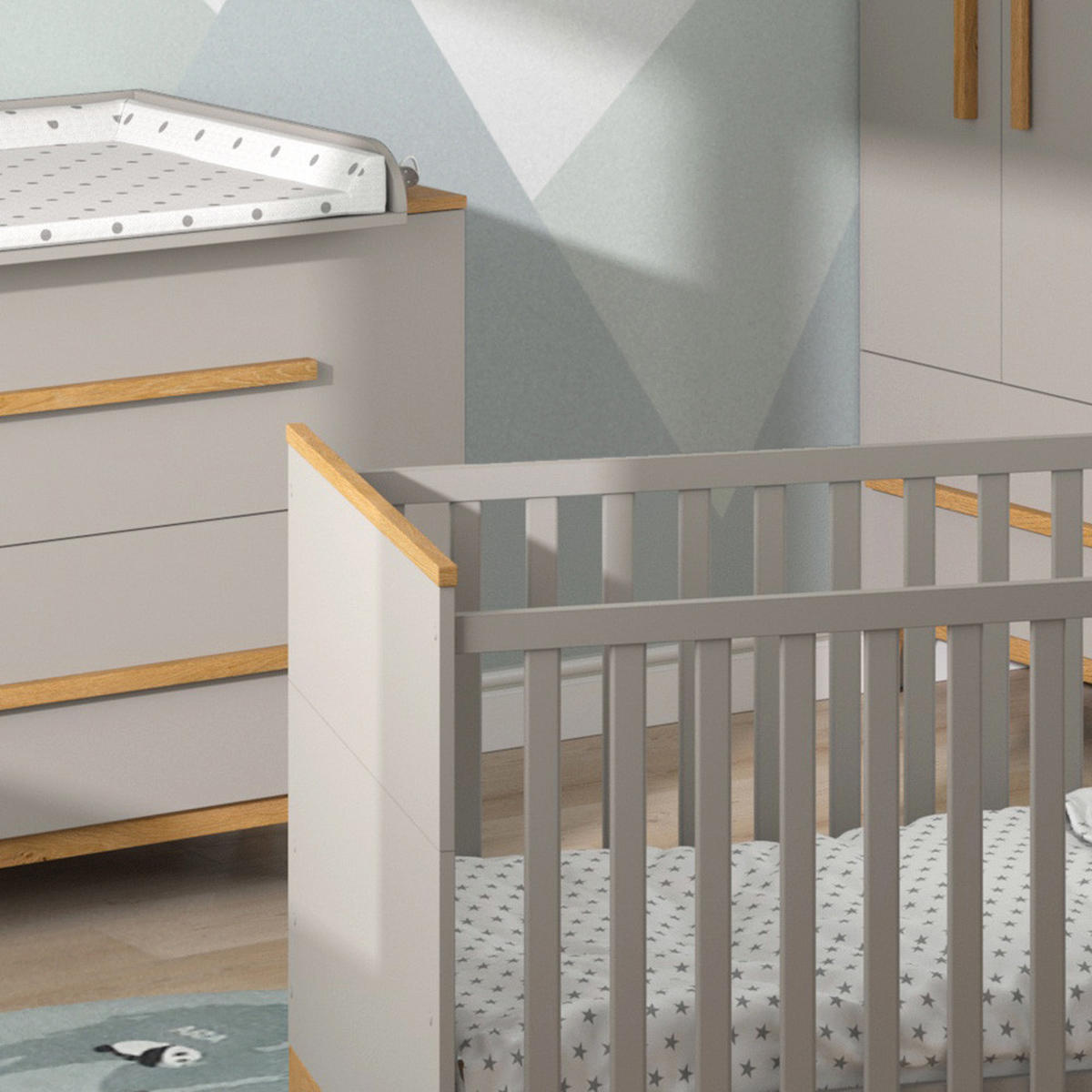 KINDERZIMMER-SET Malia Cashmere-Eiche 5 Teile - Kaschmir/Eichefarben, Holzwerkstoff (108/98/70cm) - VitaliSpa