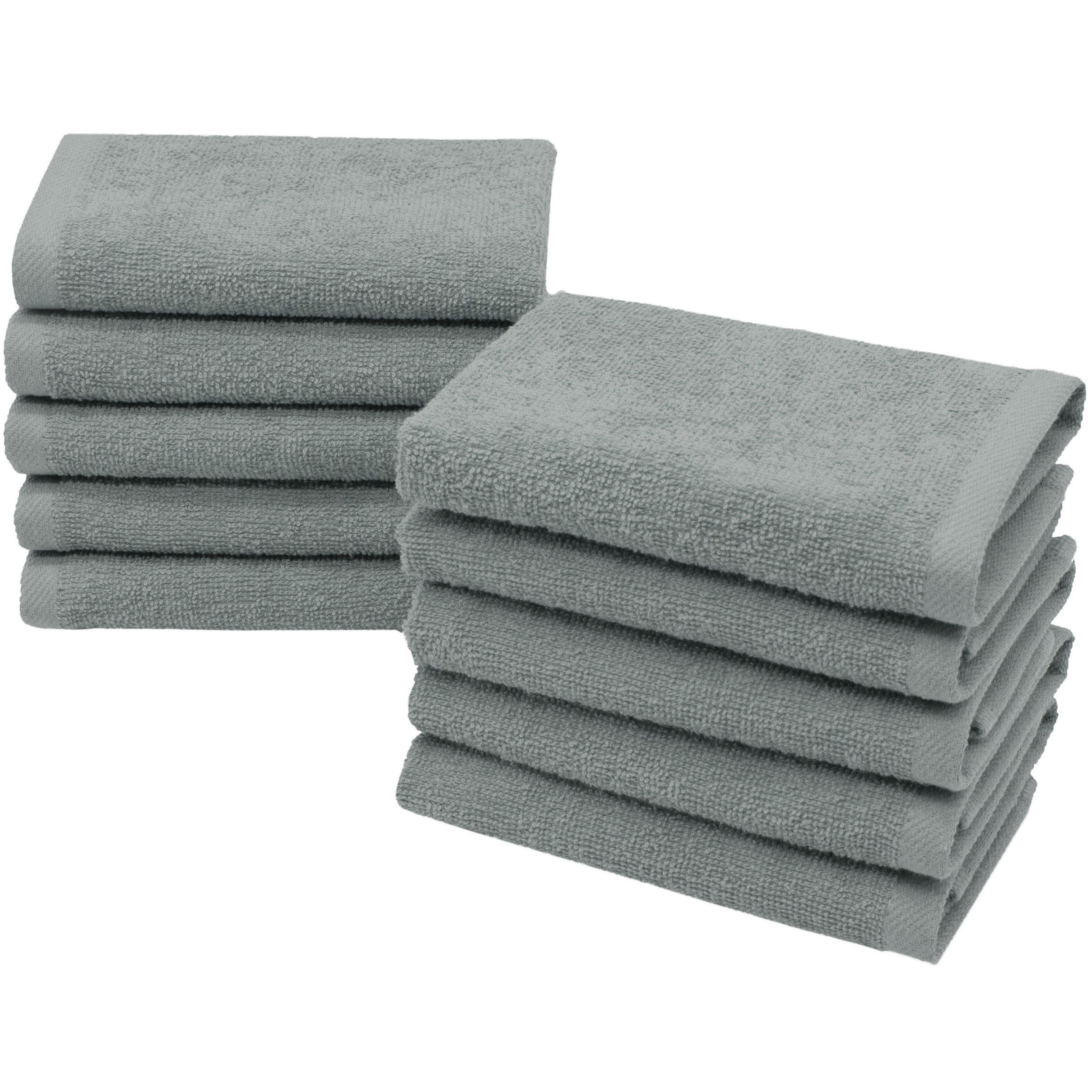 SEIFTÜCHER, 10er-Set, 30x30 cm, 100% Baumwolle, Grau - Hellgrau, Textil (30/30cm) - Zollner