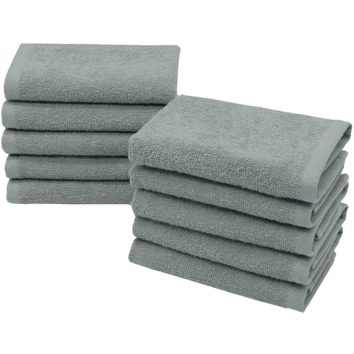 SEIFTÜCHER, 10er-Set, 30x30 cm, 100% Baumwolle, Grau - Hellgrau, Textil (30/30cm) - Zollner