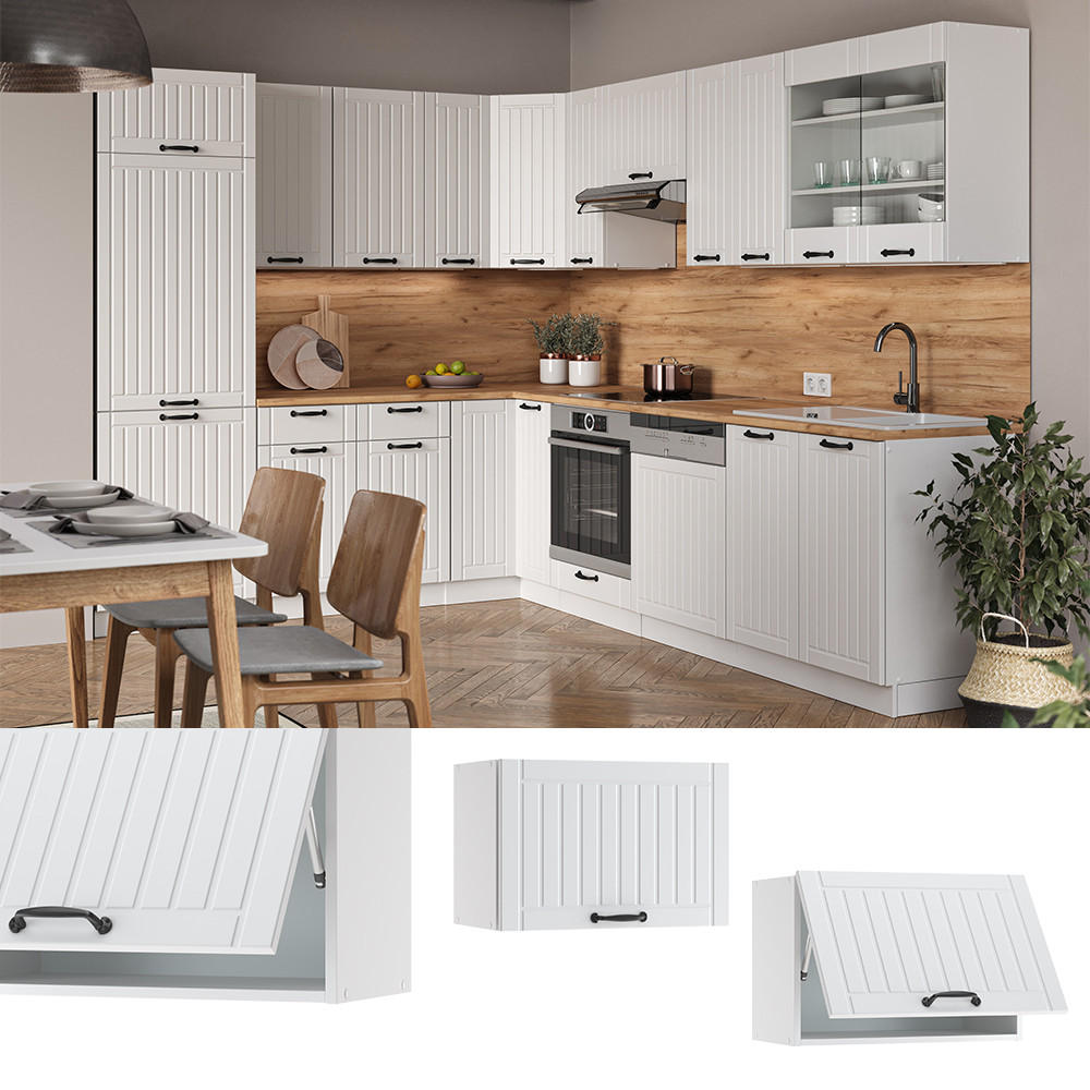 HÄNGESCHRANK Fame-Line Weiß Landhaus 60 cm Flach - Weiß, Holzwerkstoff (60/40/34.1cm) - Vicco