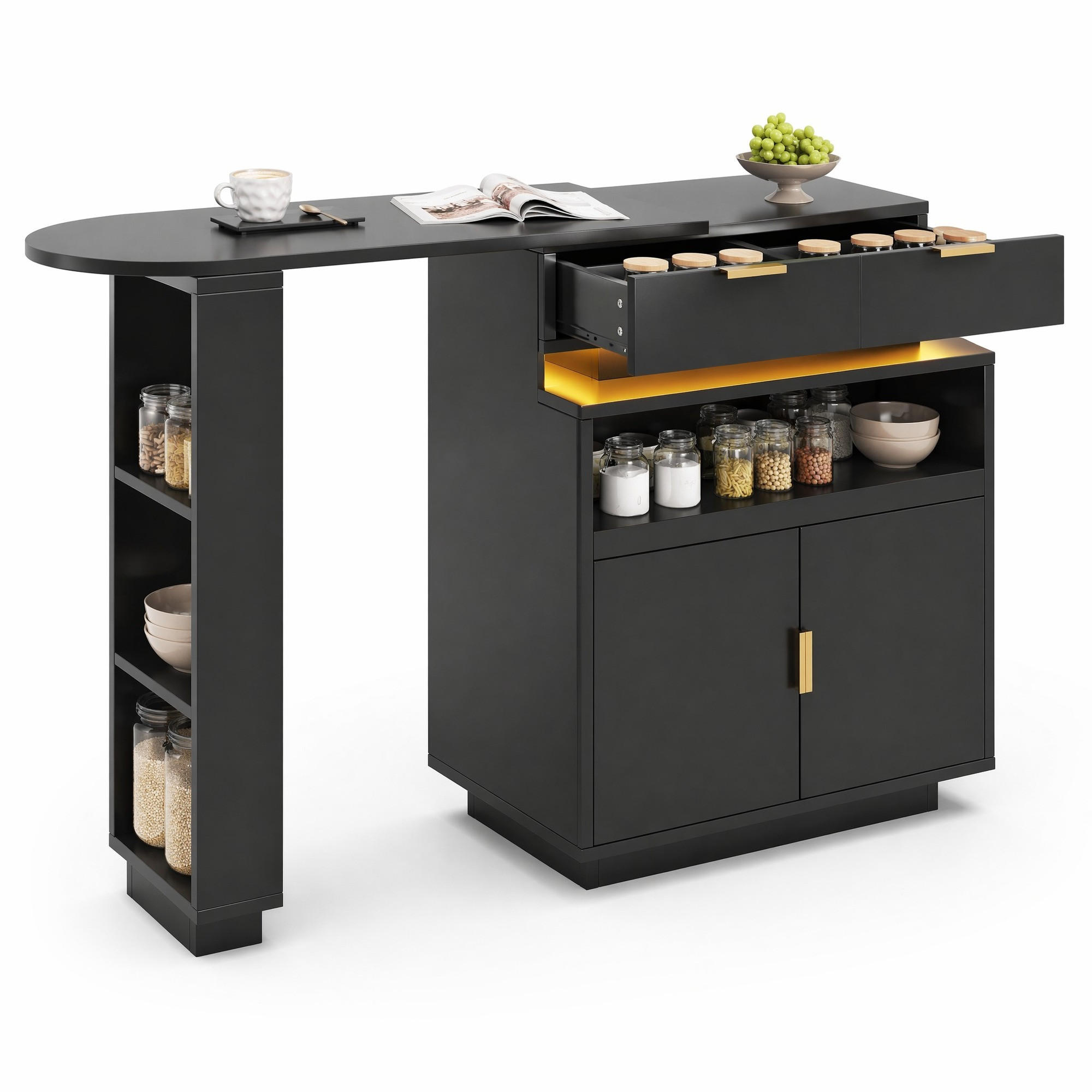 Beauniv Stehtisch Schwarz 40x99.5x115 cm