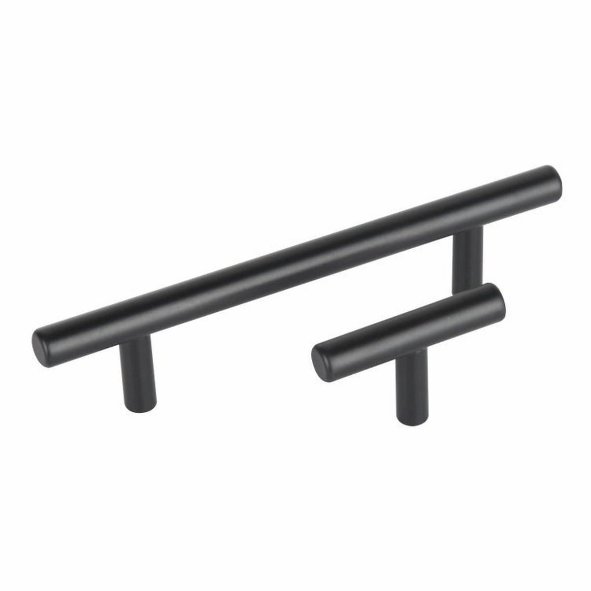 MÖBELGRIFF Schwarz 2er-Set 64 mm Edelstahl - Schwarz, Metall (3.7/1.5/18cm)