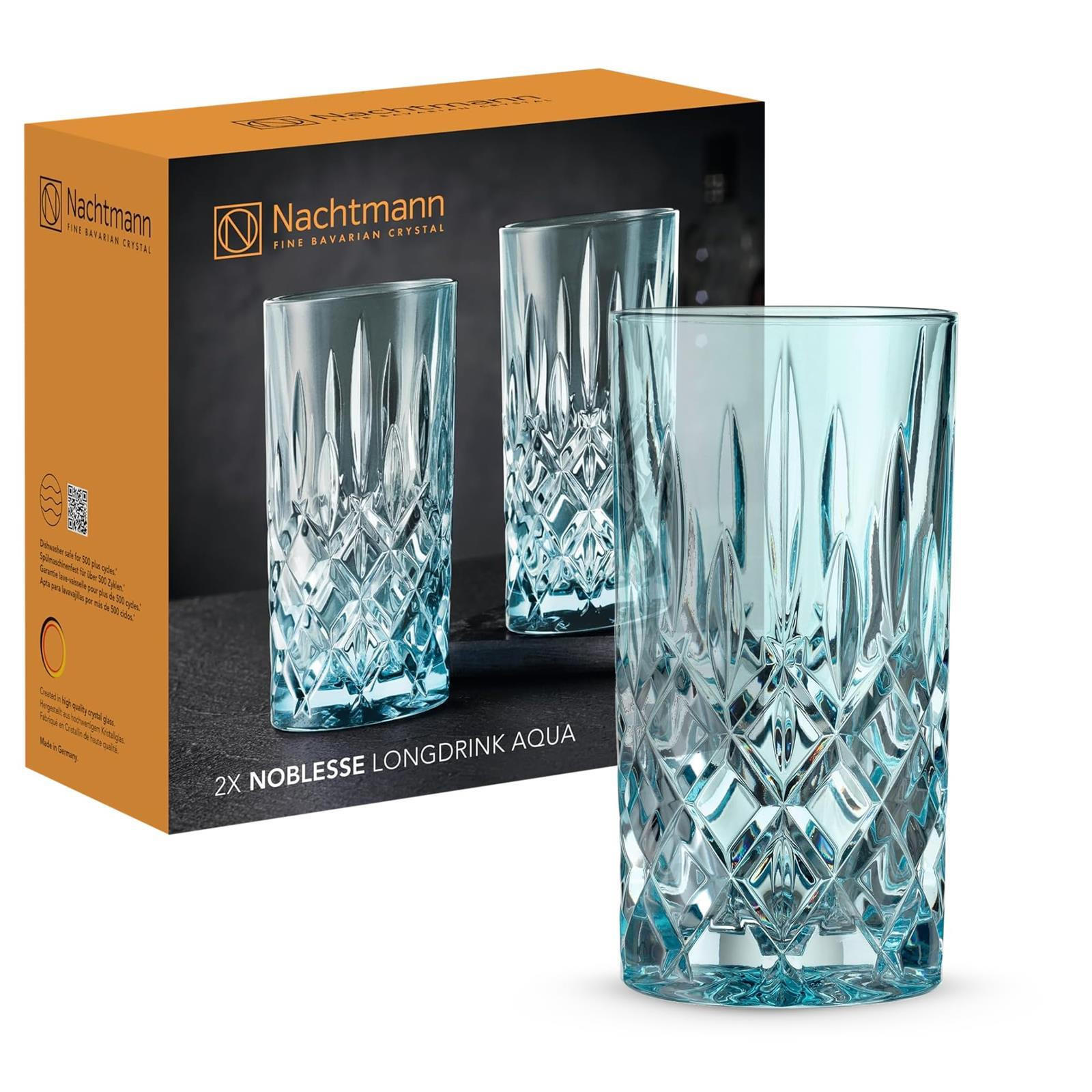 LONGDRINKGLÄSER Noblesse Colors Aqua 395 ml 2er Set - Blau, Glas (0.395L) - Nachtmann