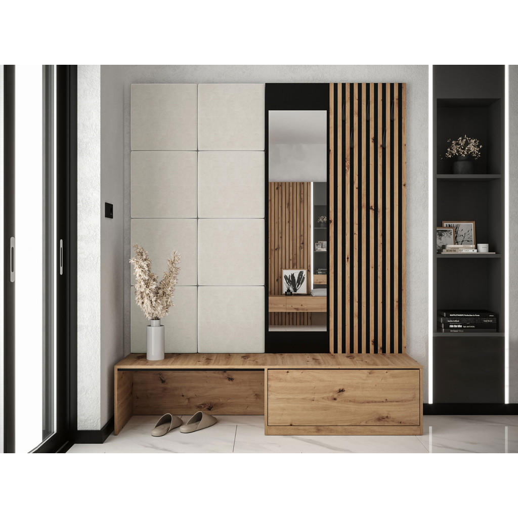 Thumbnail - Mirjan24 Garderobe, Beige, Holzwerkstoff, 172x205x42 cm, Garderobe, Garderoben-Sets & Serien, Garderoben-Sets