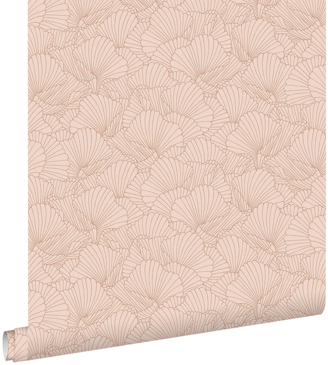 TAPETE gezeichnete Blätter 53 cm x 10.05 m - Pink, Papier (53/1000cm) - ESTAhome